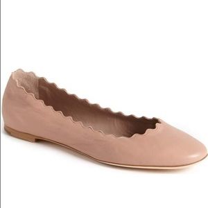 Nude Chloe Scalloped Flats